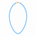 Sky Blue Oval Bead Necklace
