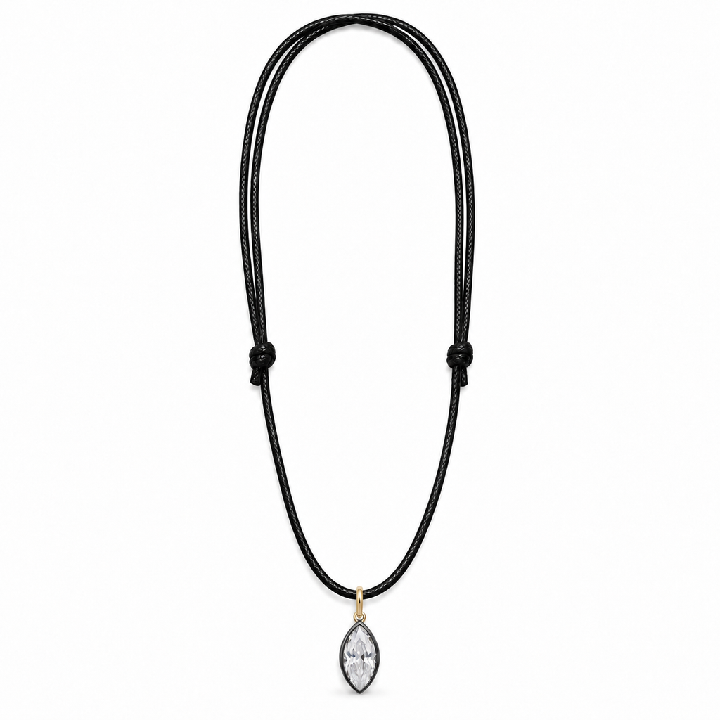 Noir Marquise Cord Necklace