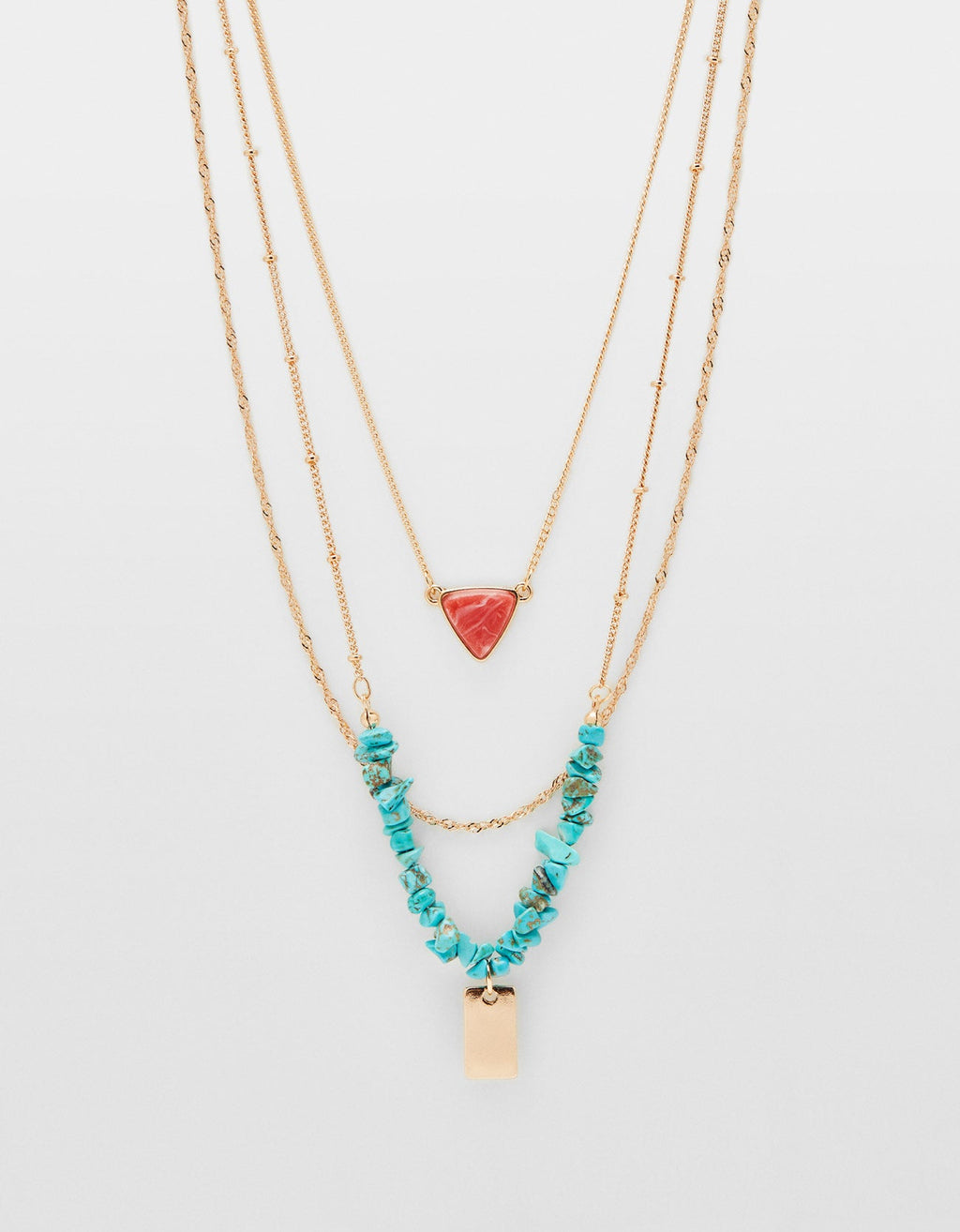 Crazybeautiful Set of necklaces with stone motifs