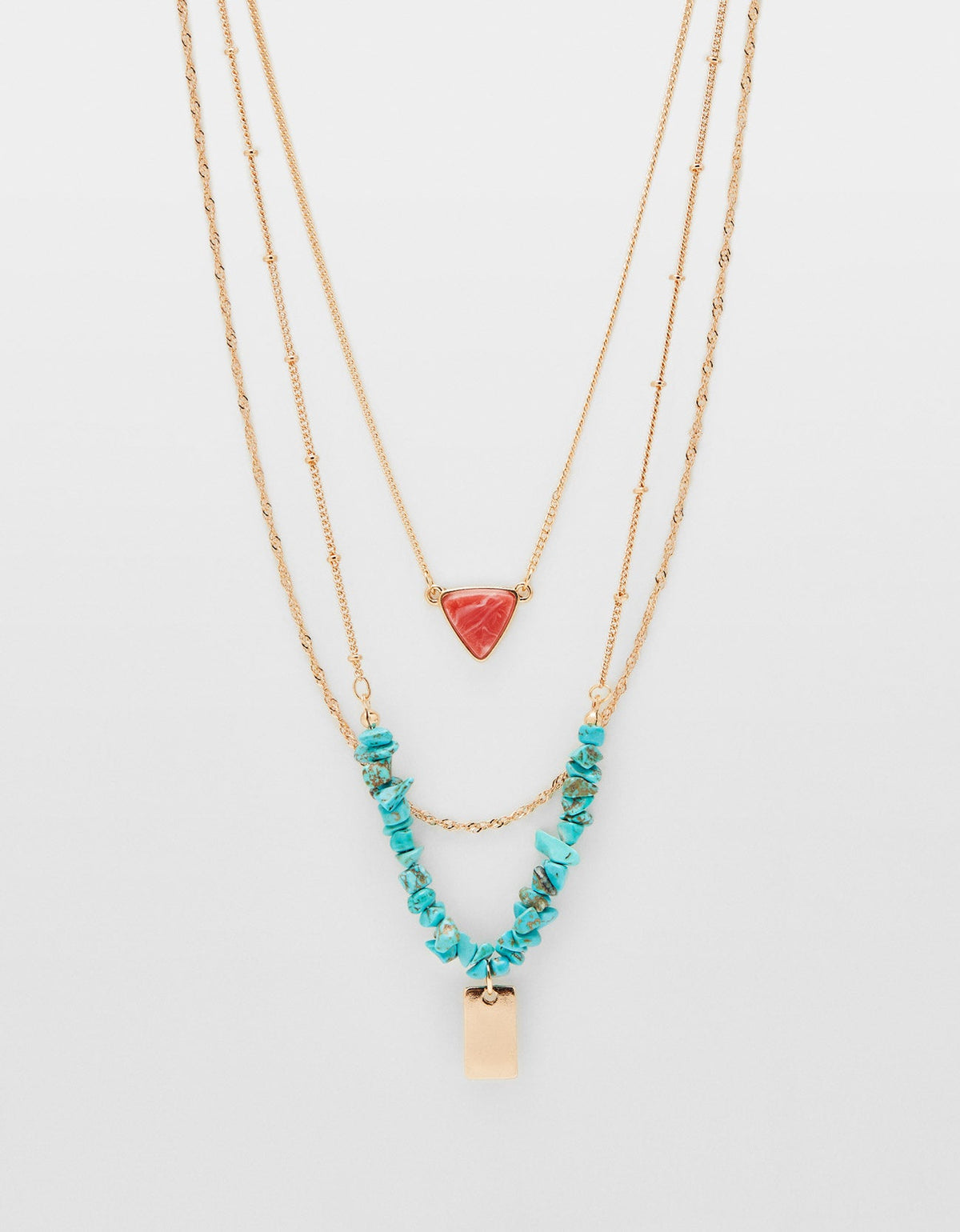Crazybeautiful Set of necklaces with stone motifs