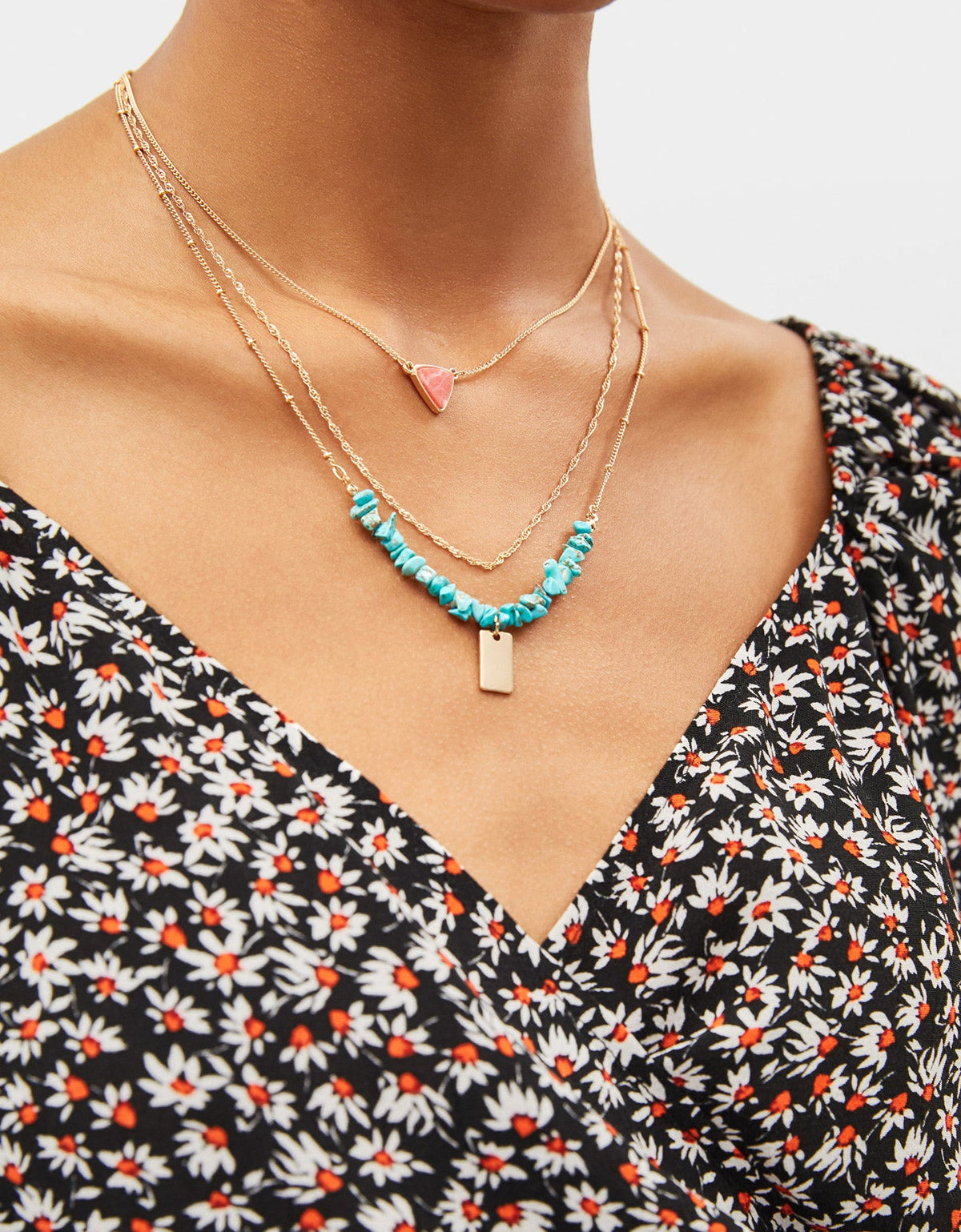 Crazybeautiful Set of necklaces with stone motifs