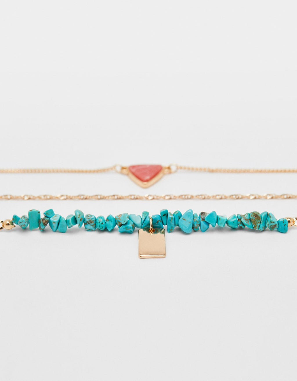 Crazybeautiful Set of necklaces with stone motifs