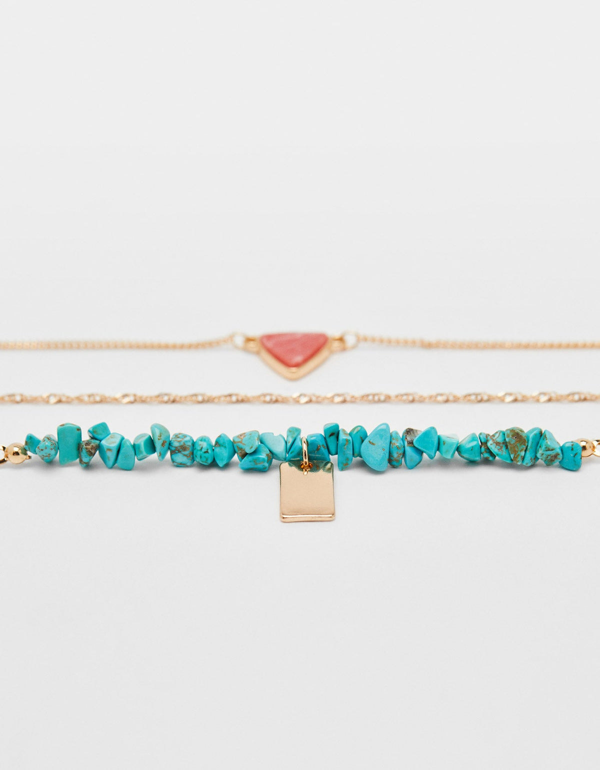 Crazybeautiful Set of necklaces with stone motifs