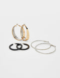 Crazybeautiful Set of 3 pairs of hoop earrings