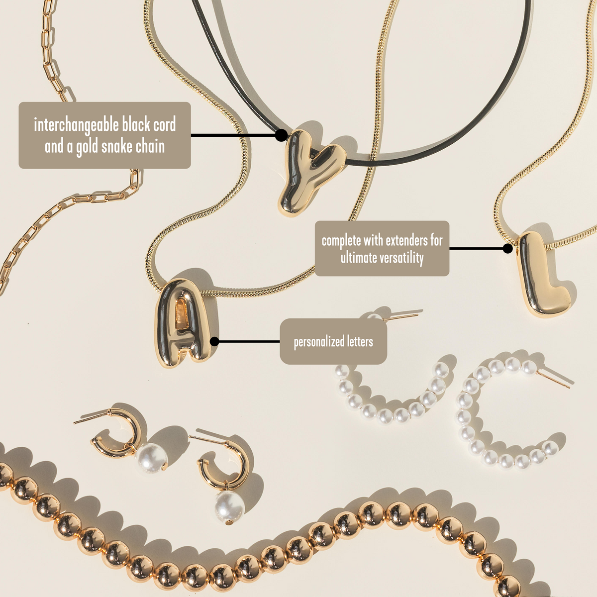 Large Balloon Initial Necklace