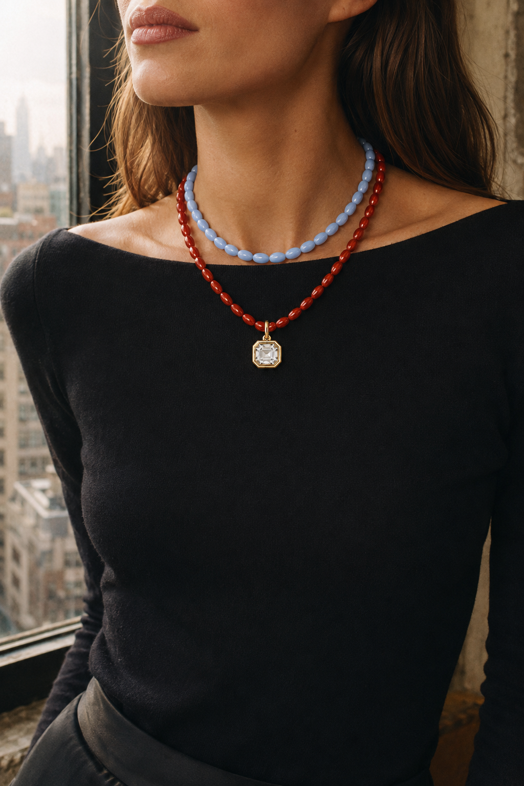Scarlet Keepsake Beaded Necklace