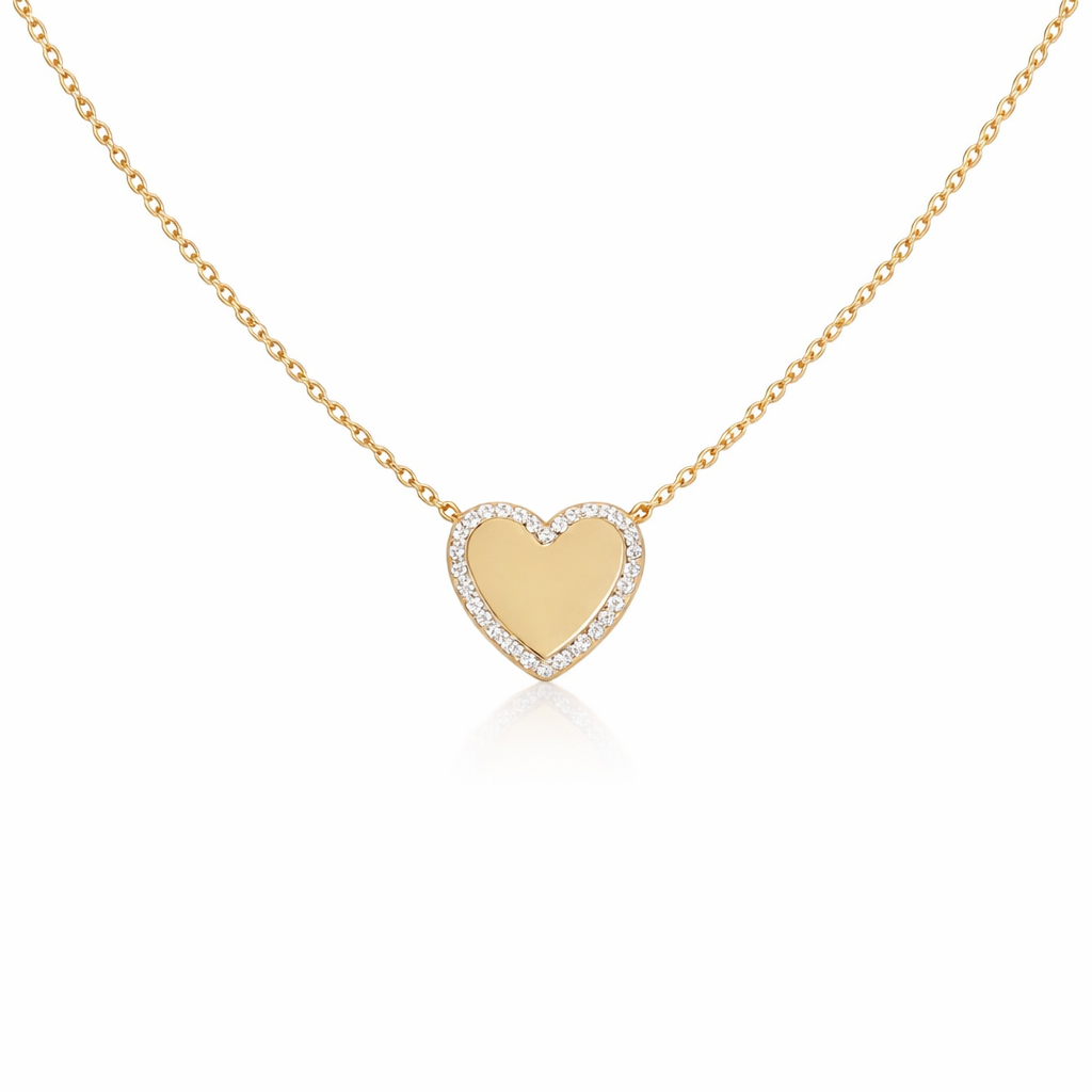 Gold Halo Heart Pendant