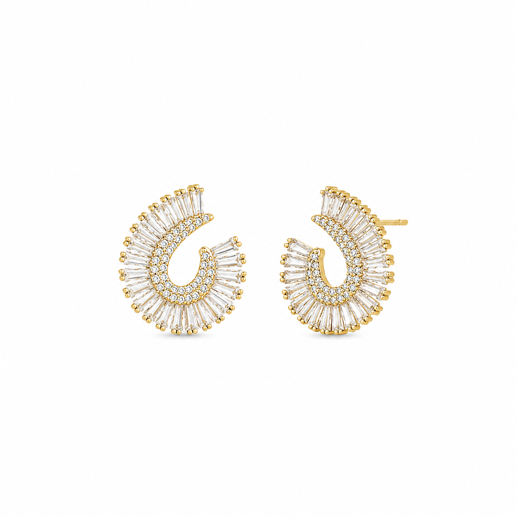 Celeste Baguette Hoop Earrings