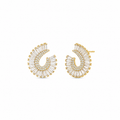 Celeste Baguette Hoop Earrings