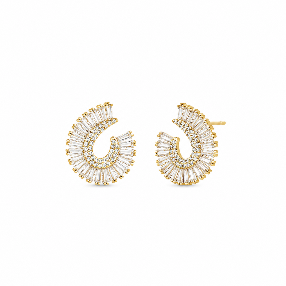 Celeste Baguette Hoop Earrings