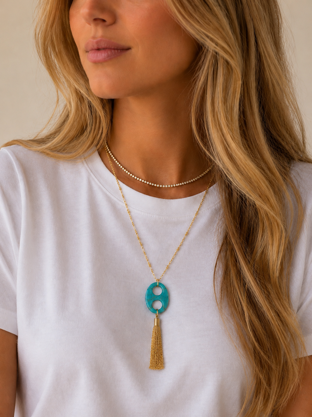 Turquoise Cove Tassel Necklace