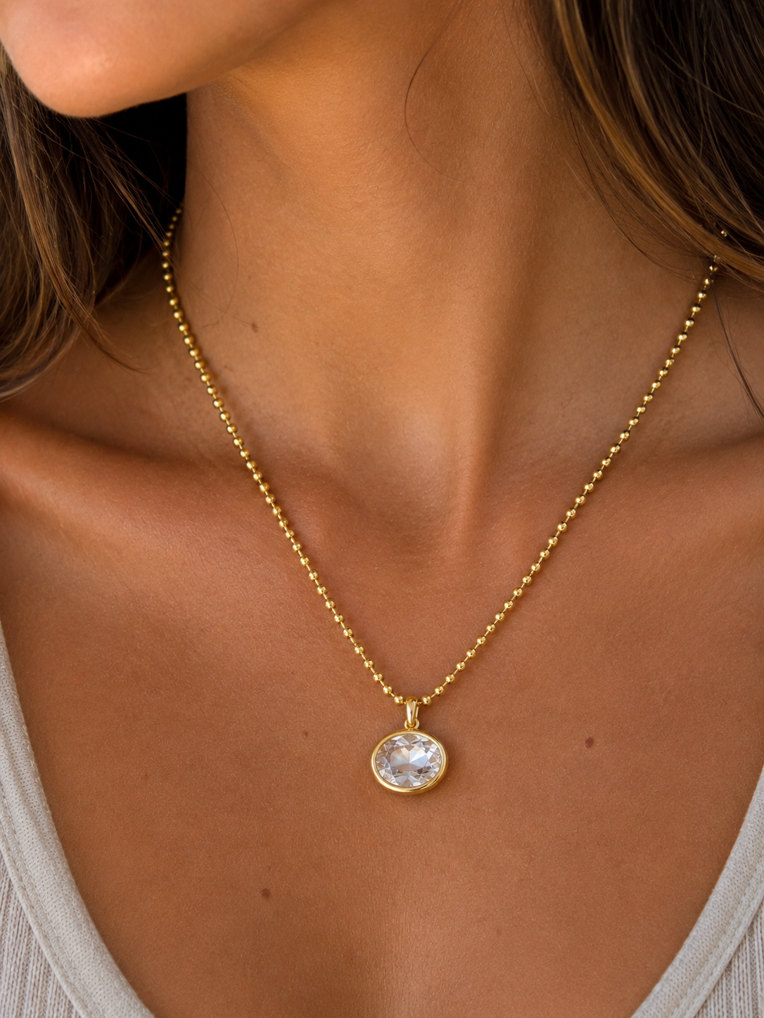Oval Drop Necklace