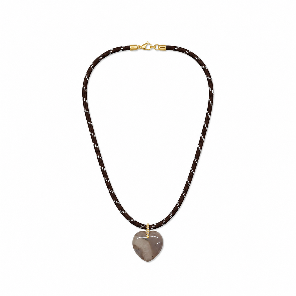 Sable Heart Cord Necklace