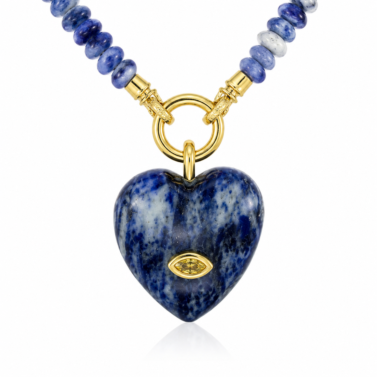 Blue Jean Heart Pendant Necklace