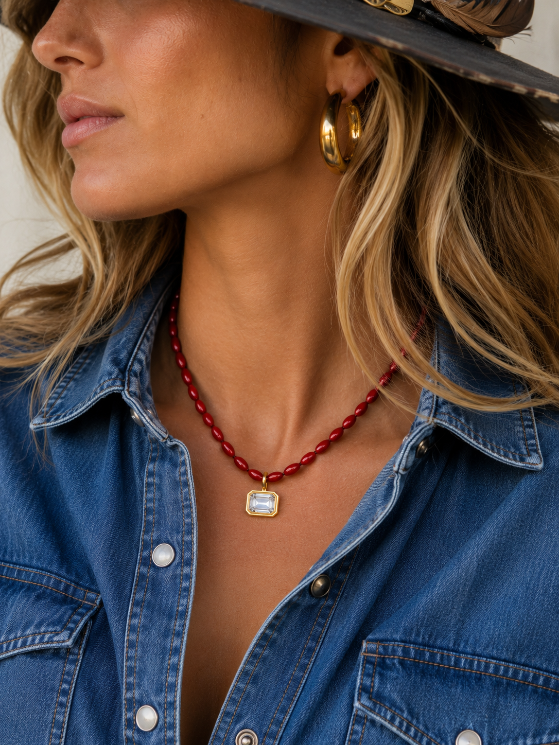 Scarlet Keepsake Beaded Necklace