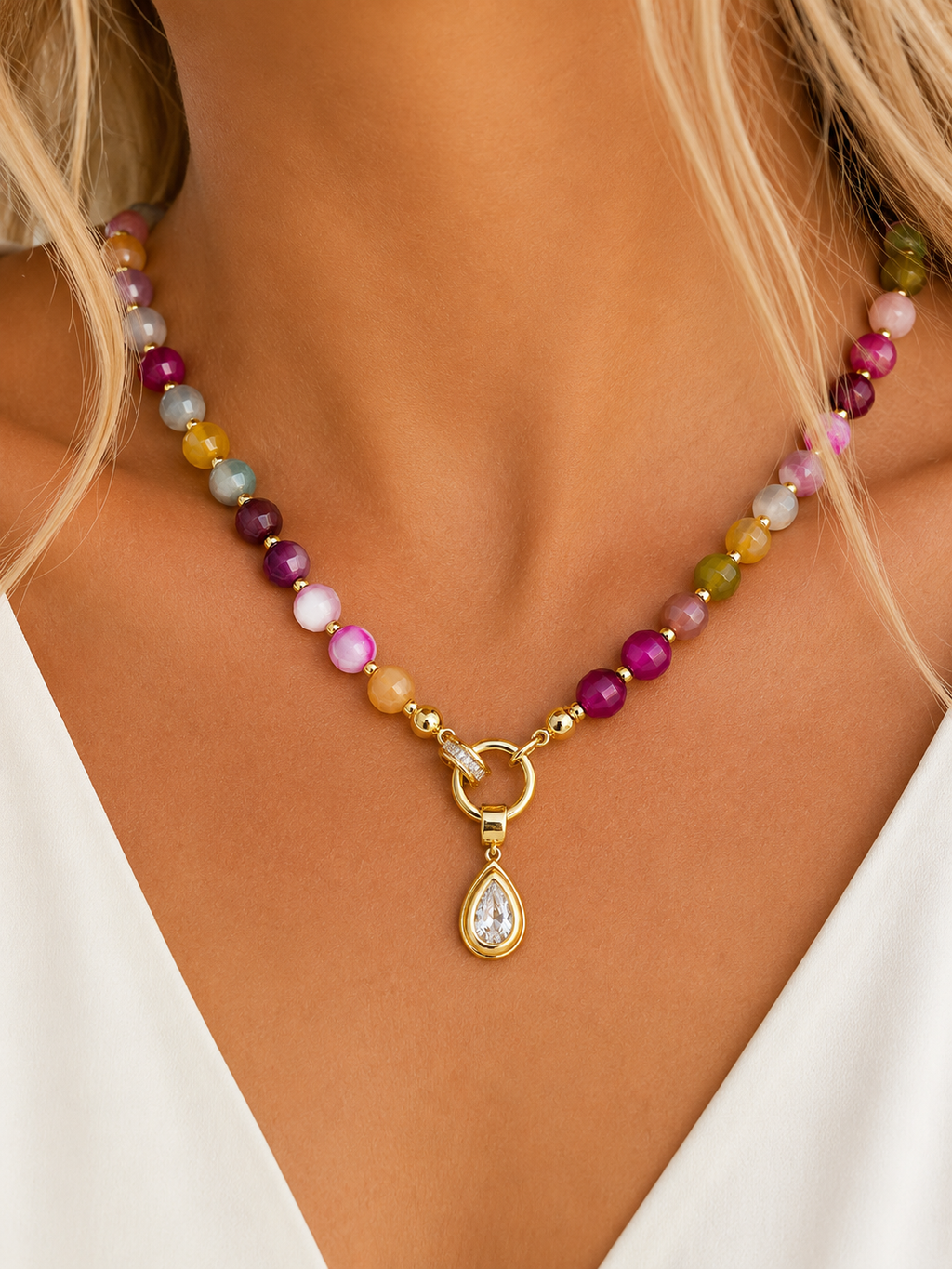 Marais Charm Beaded Necklace