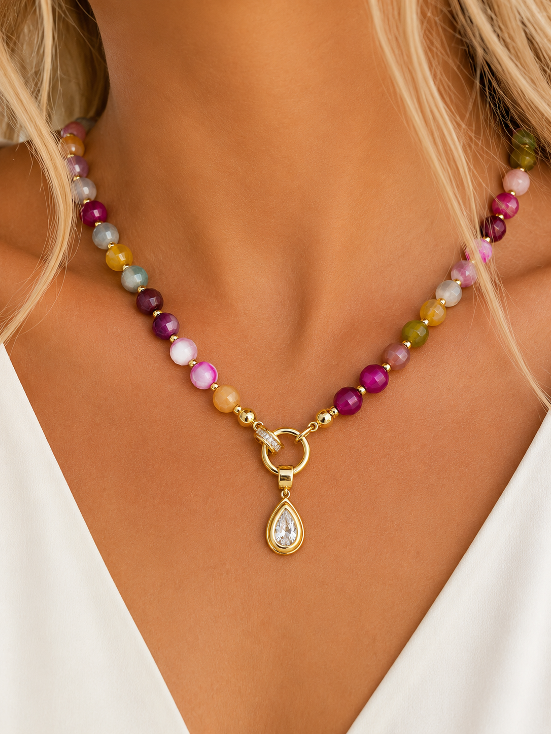 Marais Charm Beaded Necklace