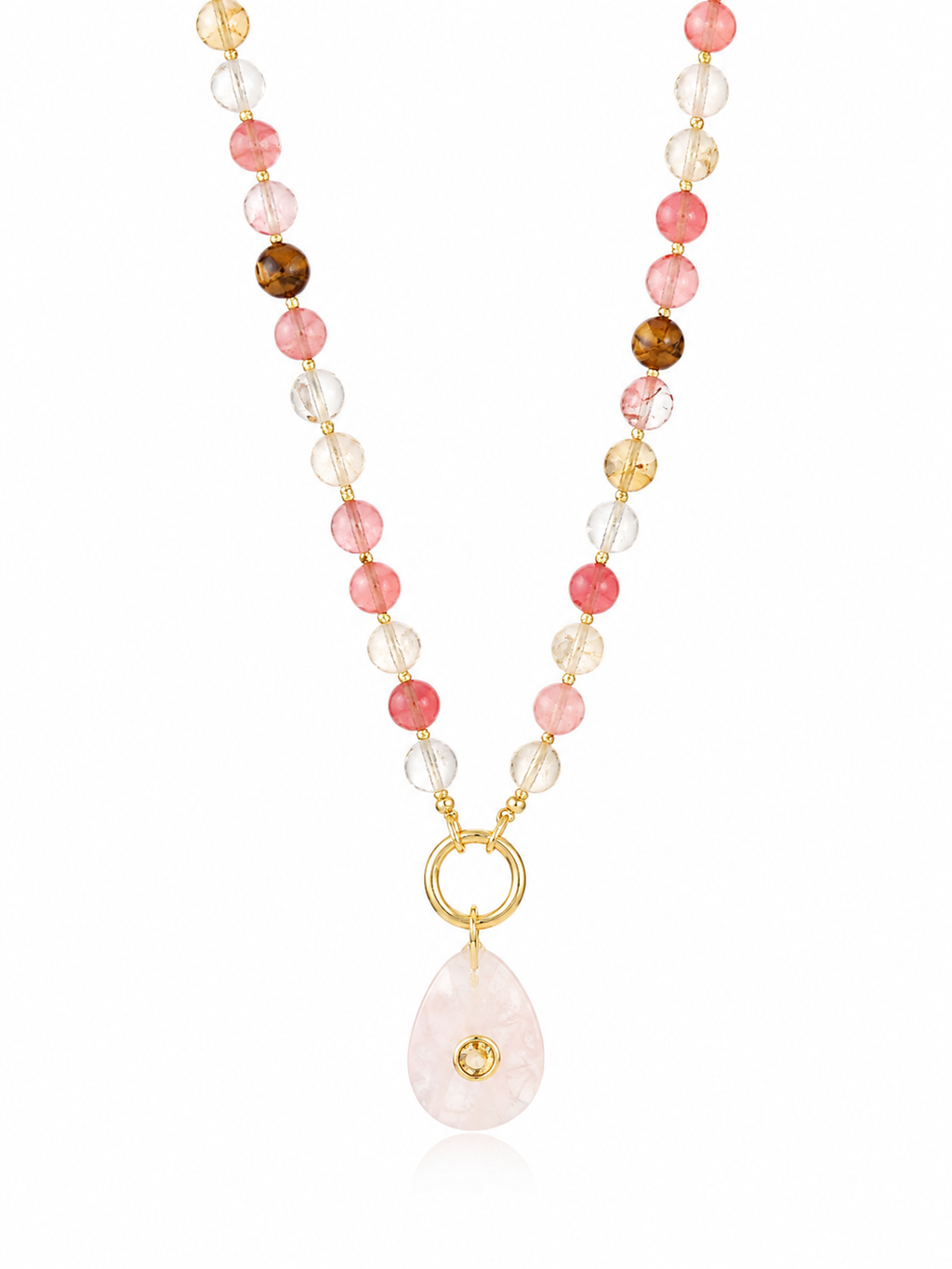 Rose Pear Pendant Necklace
