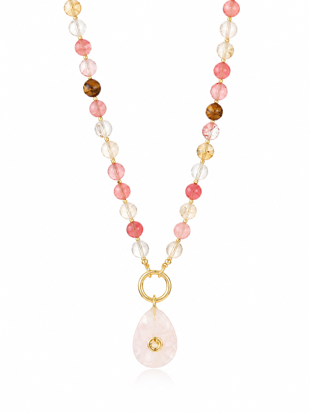 Rose Pear Pendant Necklace