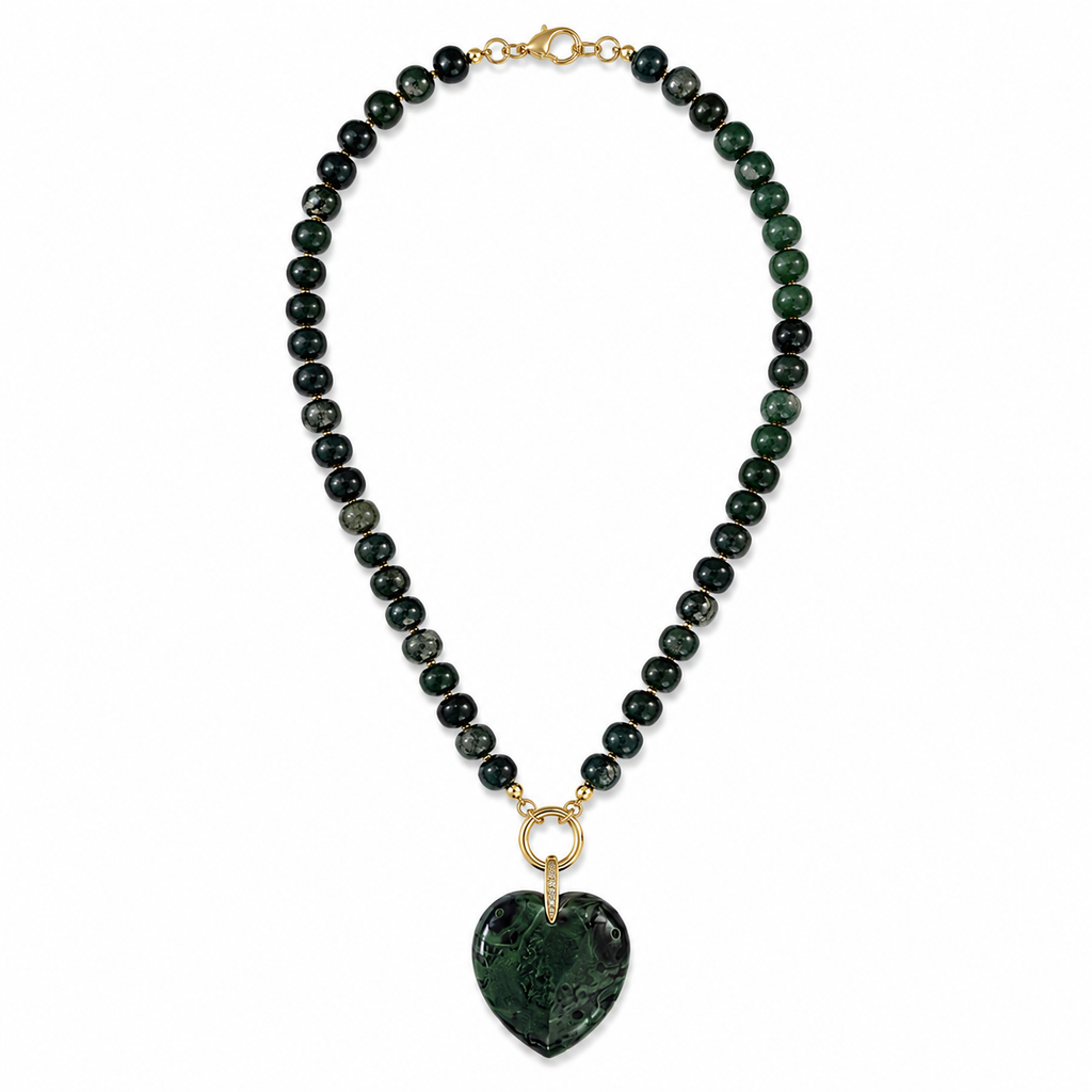 Moss Heart Necklace