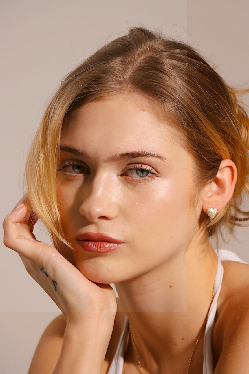 The Amore Pavé Heart Studs