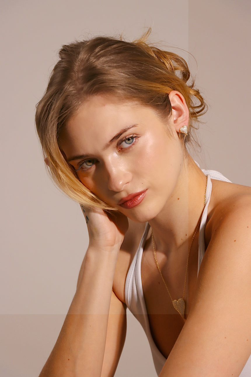 The Amore Pavé Heart Studs