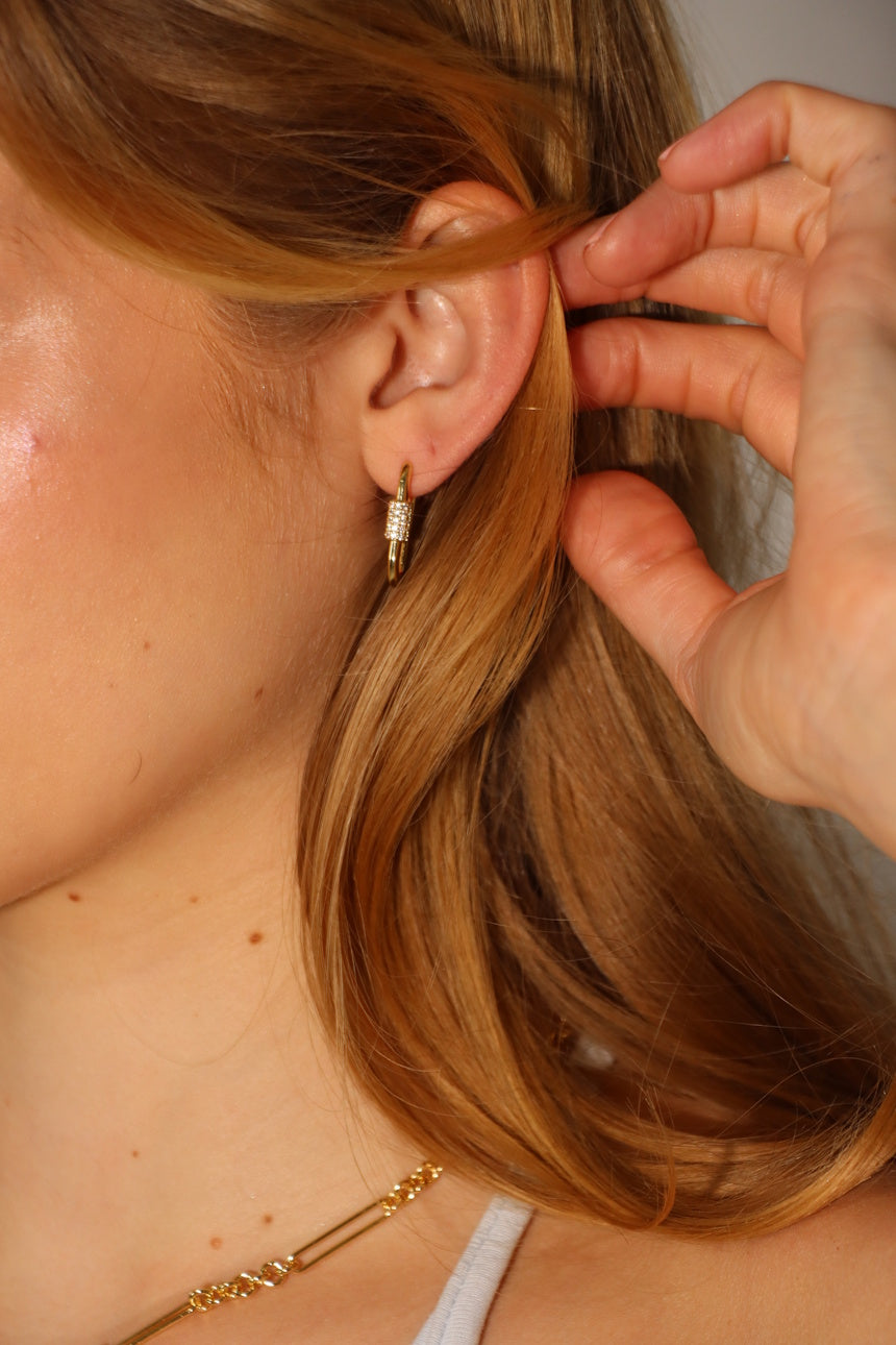 Pave Lock Earrings