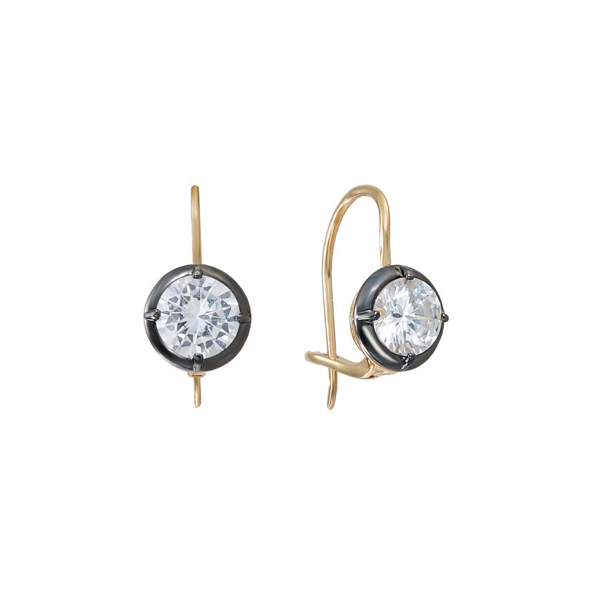 Georgian cut latch back earrings