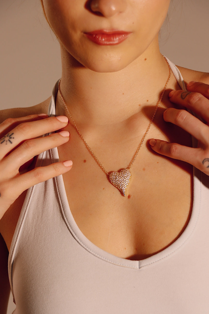 The Amore Pavé Heart Necklace