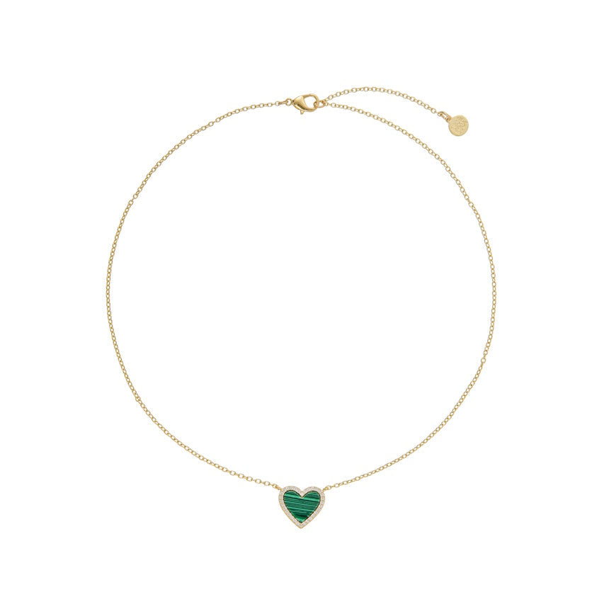 Green Halo Heart Pendant