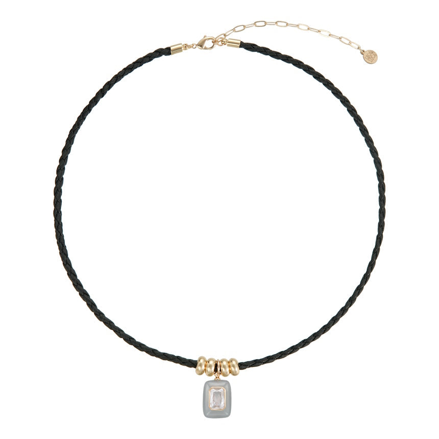 Noir Drop Rope Twist Necklace