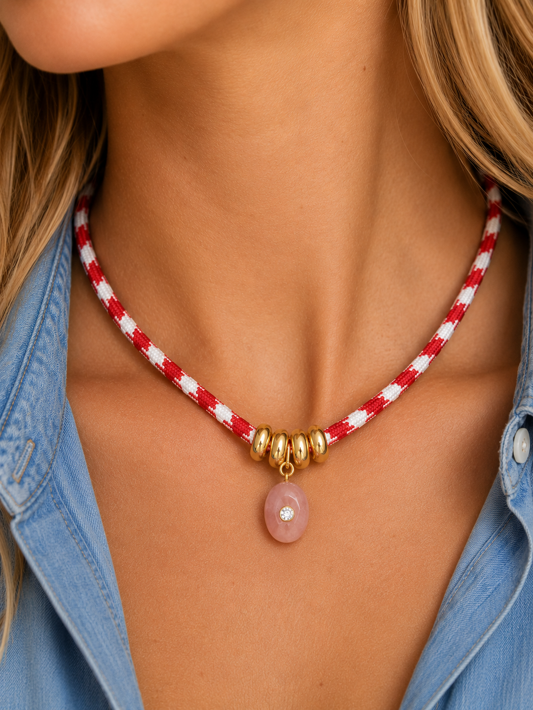 Rose Cord Necklace